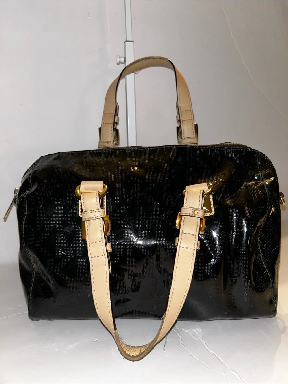 Michael Kors Black Patent Grayson Satchel